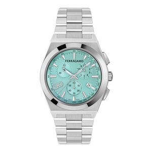Ferragamo Vega Upper East Chrono Bracelet Watch Silver Mens